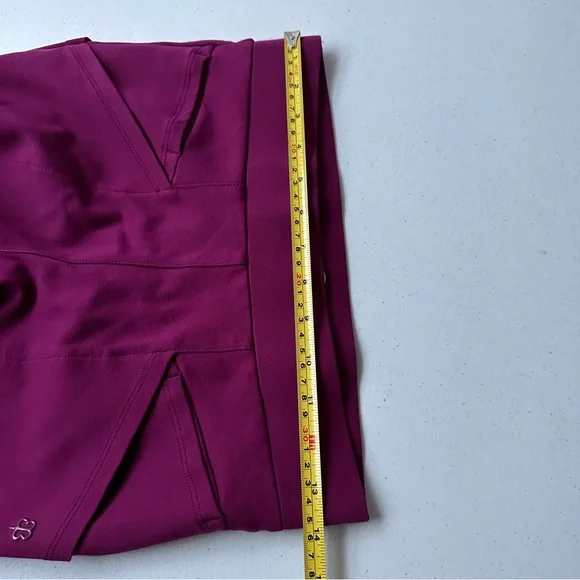 Betabrand Womens Skinny Leg Journey Pant Leggings Pockets Size S PETITE Burgundy - Picture 8 of 12